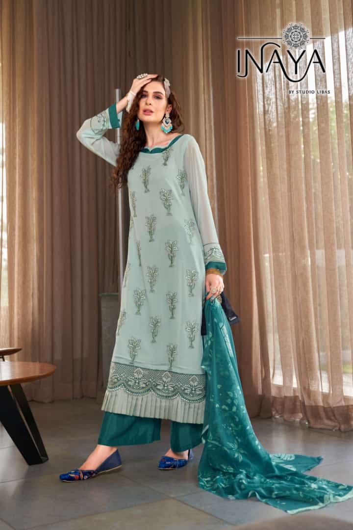 Inaya Figment Collection Georgette With Heavy Beautiful Embroidery Work Stylish Designer Fancy Kurti
