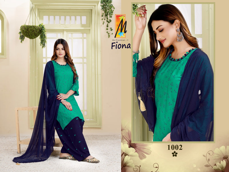 Master Fiona Rayon Printed Party Wear Ready Made Salwar Suits