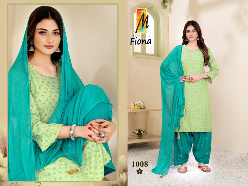 Master Fiona Rayon Printed Party Wear Ready Made Salwar Suits