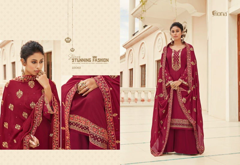 Fiona Ghazal Chinon Embroidered Wedding Wear Salwar Suits
