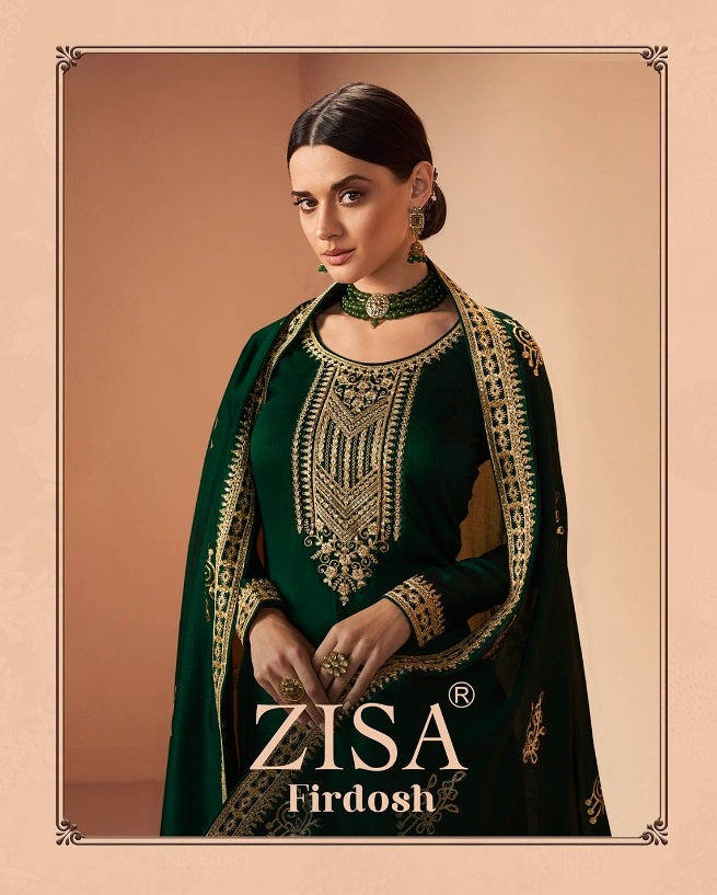 Zisa Firdosh Silk Georgette Embroidery Sequence Work Fancy Designer Partywear Salwar Kameez