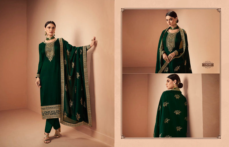 Zisa Firdosh Silk Georgette Embroidery Sequence Work Fancy Designer Partywear Salwar Kameez