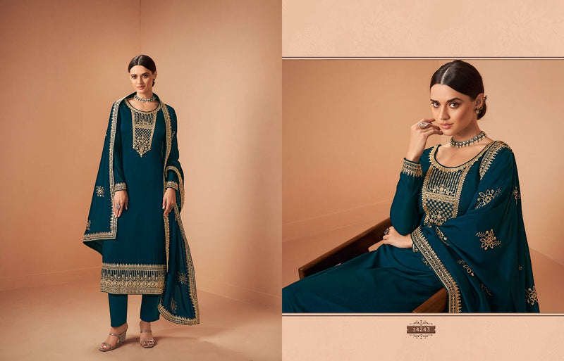 Zisa Firdosh Silk Georgette Embroidery Sequence Work Fancy Designer Partywear Salwar Kameez