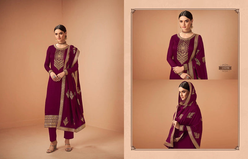 Zisa Firdosh Silk Georgette Embroidery Sequence Work Fancy Designer Partywear Salwar Kameez