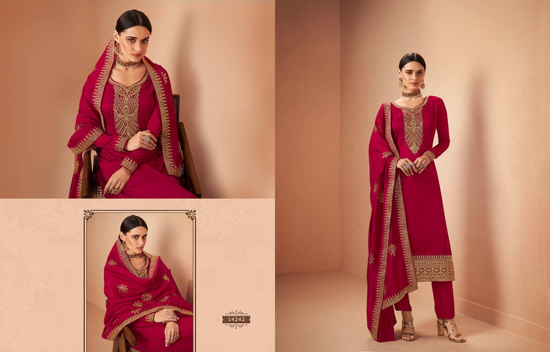 Zisa Firdosh Silk Georgette Embroidery Sequence Work Fancy Designer Partywear Salwar Kameez