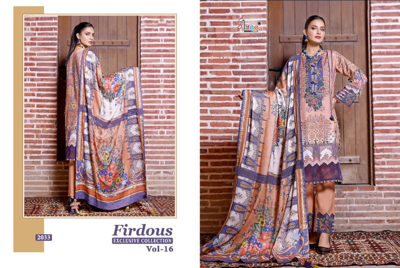 Shree Fabs Firdous Exclusive Collection 16 Cotton Lawn Print Festive Wear Embroidered Salwar Suits