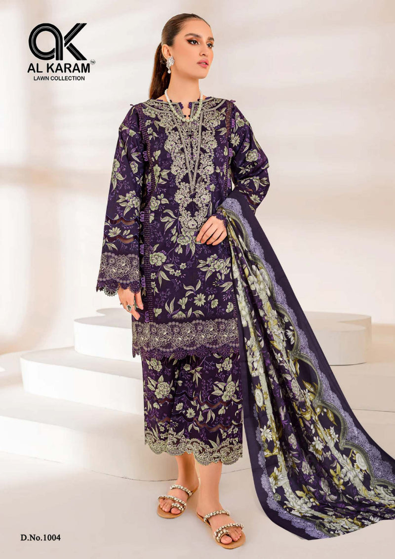 Al Karam Firdous Exclusive Collection Vol 1 Soft Cotton Print Exclusive Embroidery Work Fancy Designer Wear Salwar Suit