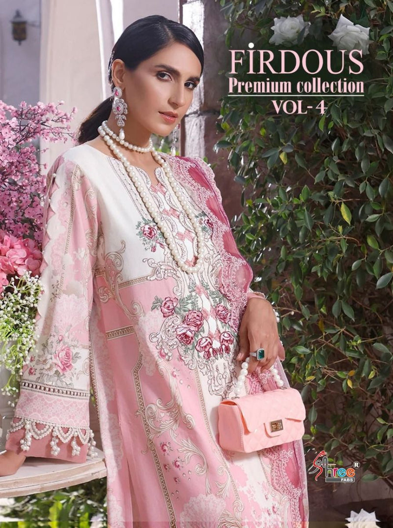 Shree Fabs Firdous Premium Collection Vol 4 Cotton Print Embroidered Pakistani Style Party Wear Salwar Kameez