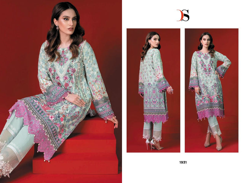 Deepsy Suit Firdous Solitaire Pure Cotton With Fancy Embroidery Work Stylish Designer Pakistani Salwar Kameez