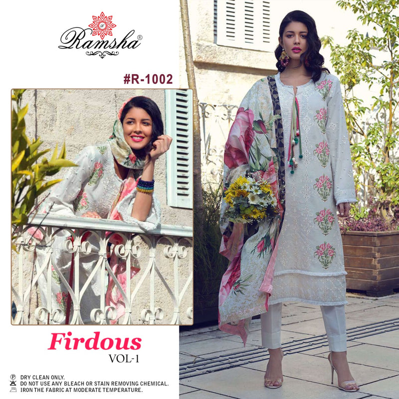 Ramsha Firdous Vol 1 Cambric Cotton Embroidered Pakistani Style Party Wear Salwar Suits