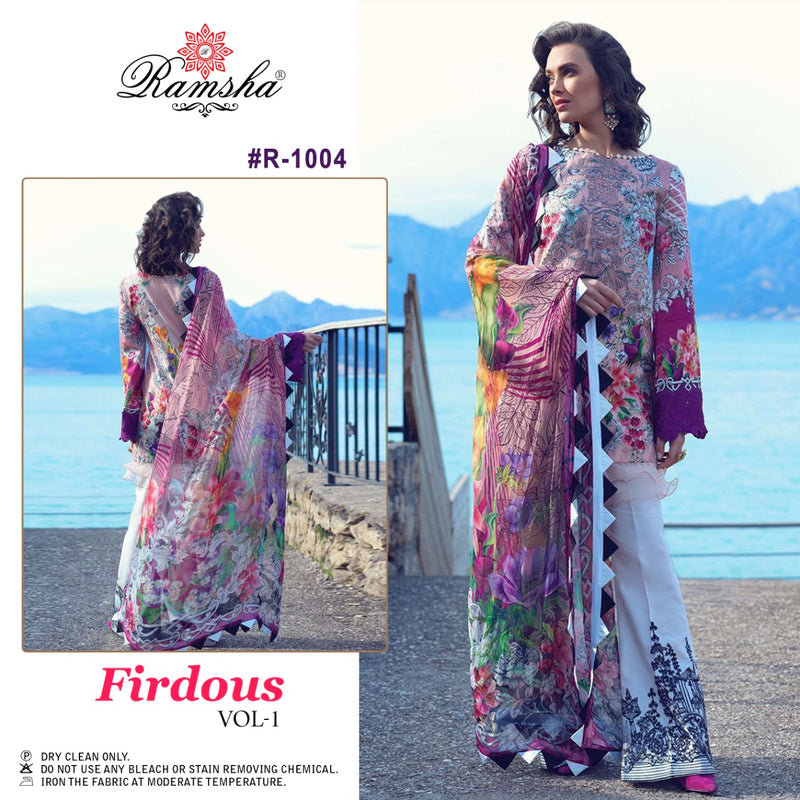 Ramsha Firdous Vol 1 Cambric Cotton Embroidered Pakistani Style Party Wear Salwar Suits