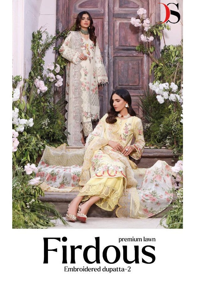 Deepsy Suits Firdous Premium Lawn 22 Vol 2 Cotton Embroidered Pakistani Style Party Wear Salwar Kameez