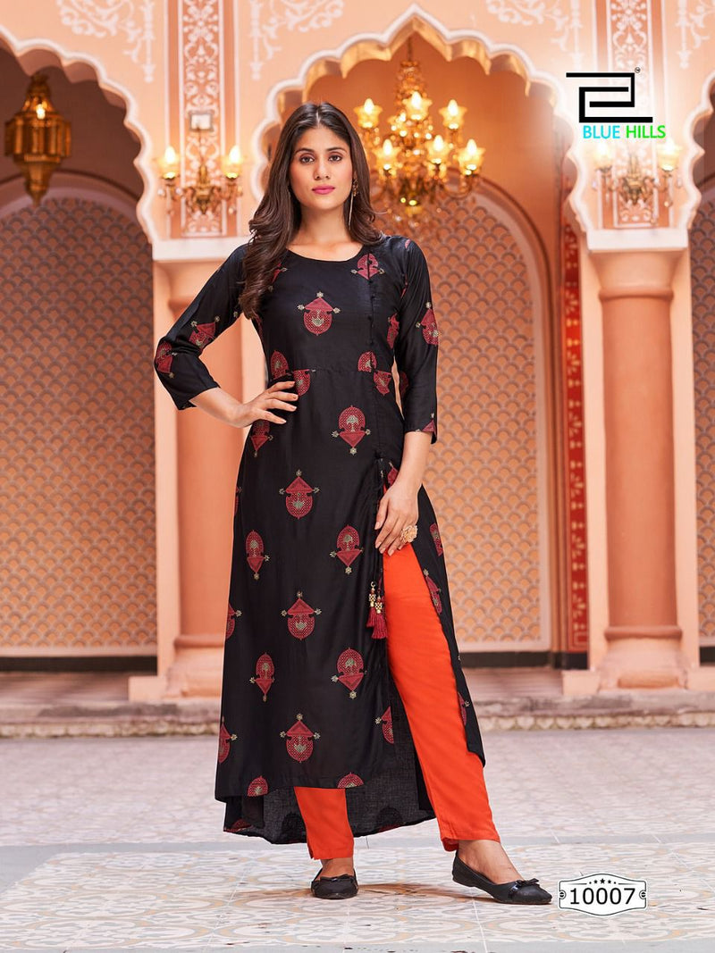 Blue Hills First Date Vol 10 Rayon With Beautiful Printed Work Stylish Designer Attractive Wear Kurti