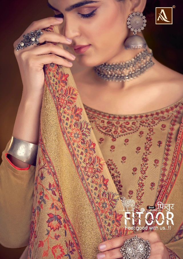 Alok Suit Fitoor Pashmina With Fancy Embroidery Work Stylish Designer Casual Look Salwar Kameez