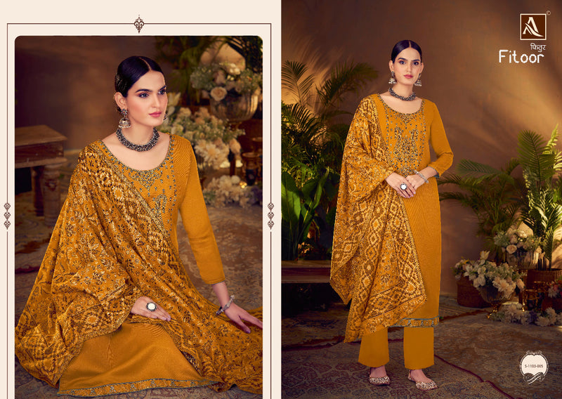 Alok Suit Fitoor Pashmina With Fancy Embroidery Work Stylish Designer Casual Look Salwar Kameez