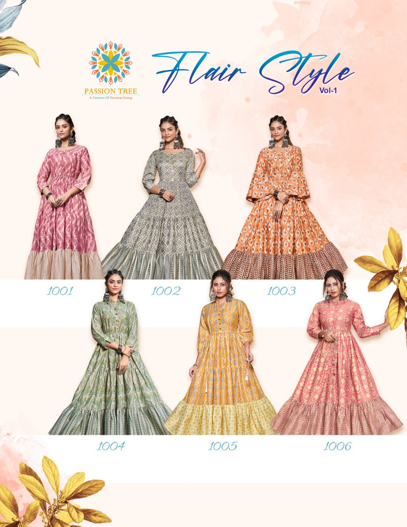 Passion Flair Style Vol 1 Capsule Prints With Fancy Work Stylish Designer Party Wear Fancy Long Kurti