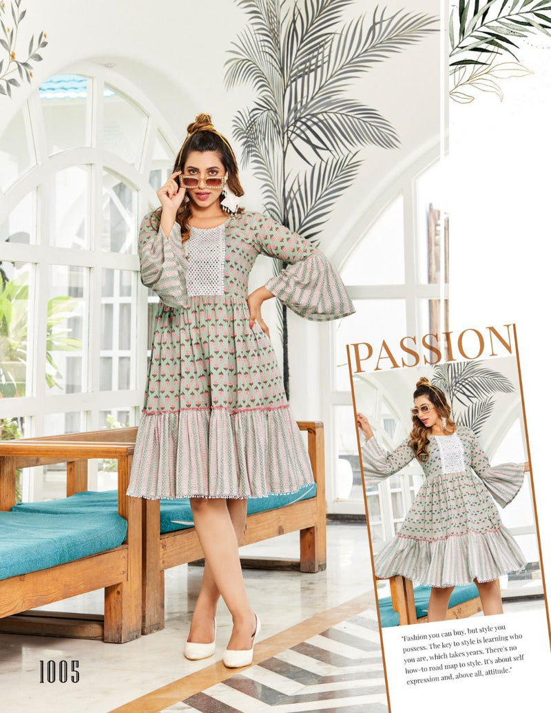 Passion Flair Talk Vol 1 Pure Cotton With Fancy Beautiful Printed Work Stylish Designer Party Wear Kurti