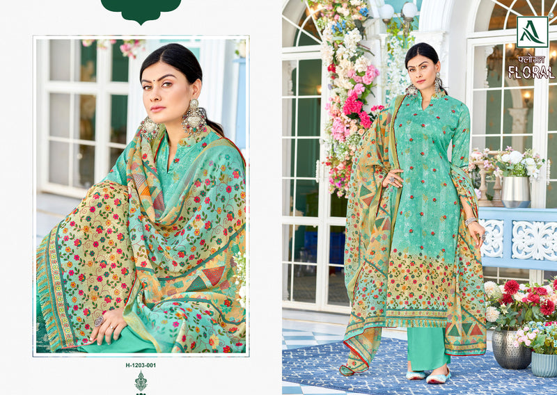 Alok Suits Floral Fine Dola Self Jacquard Designer Digital Print Fancy Designer Salwar Kameez