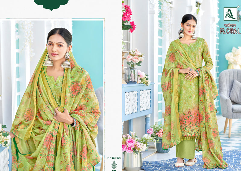 Alok Suits Floral Fine Dola Self Jacquard Designer Digital Print Fancy Designer Salwar Kameez
