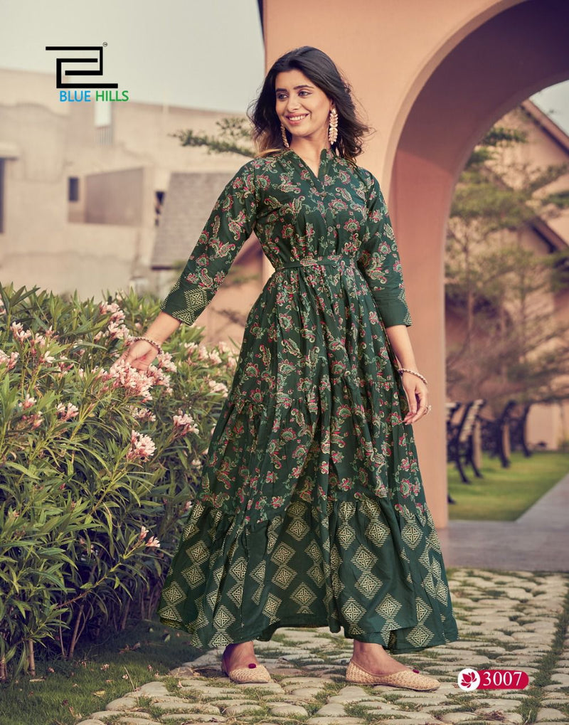 Blue Hills Florencia Vol 3 Cambric Cotton Gown Style Party Wear Kurtis
