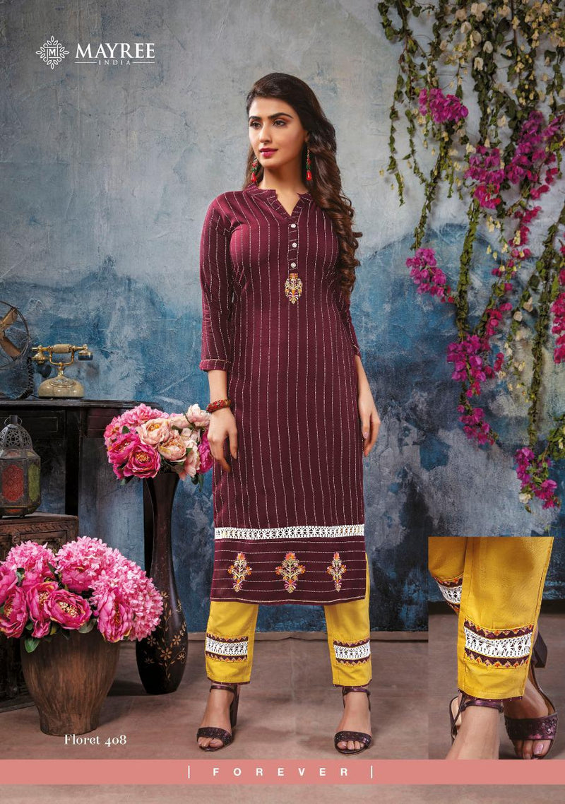 Mayree India Floret Vol 4 Rayon Exclusive Party Wear Kurti Collection