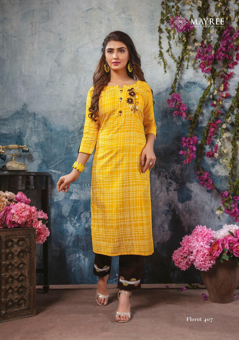 Mayree India Floret Vol 4 Rayon Exclusive Party Wear Kurti Collection