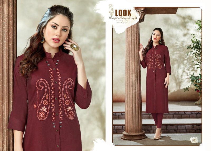 Sweety Fashion Fly Kurti Collection With Embroidery In Rayon