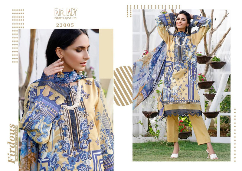 Fair Lady Firdous Emroidered Collection Lawn Cotton Print Digital Printed Deisgner Pakistani Salwar Kameez