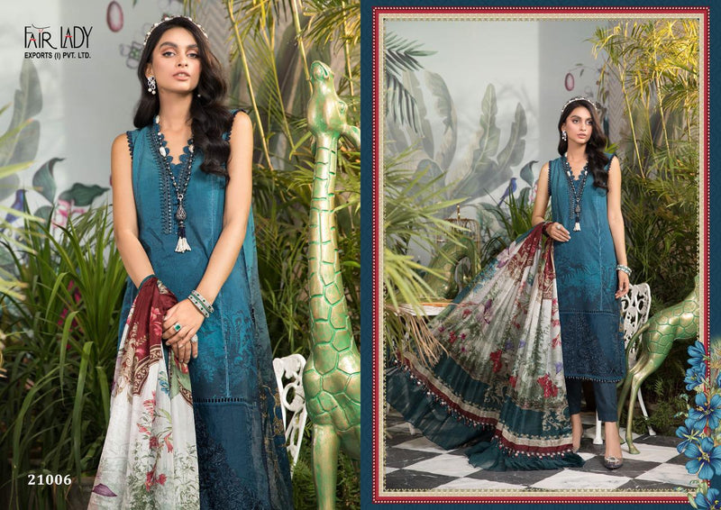 Fair Lady Mariya B M Print Lawn Cotton With Digital Print And Embroidery Work Exclusive Salwar Kameez With Dupatta
