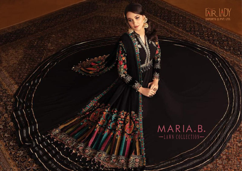 Fairlady Maria B Lawn Collection Lawn Cotton Digital Print With Heavy Embroidered Work Pakistani Suit