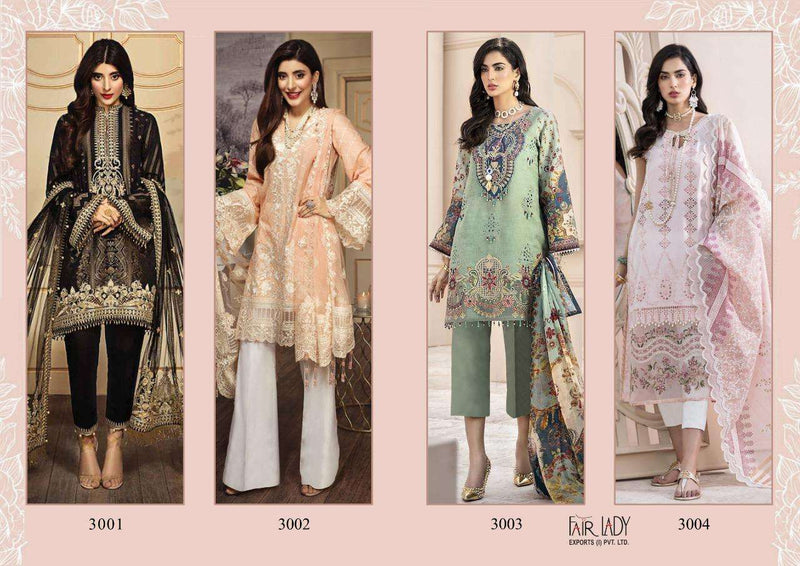 Fairlady Noor Pure Jam Satin Digital Print Heavy Embroidery Work Pakistani Salwar Kameez