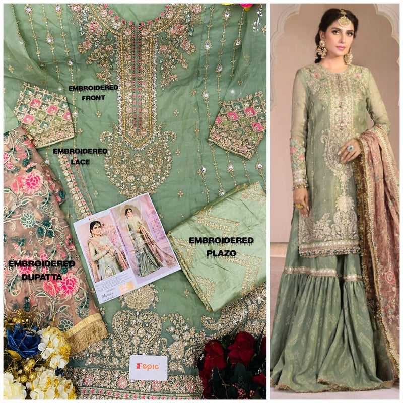Fepic Maria B  Embroide Vol 3 Butterfly Net  Heavy  Embroiderd Salwar Kameez