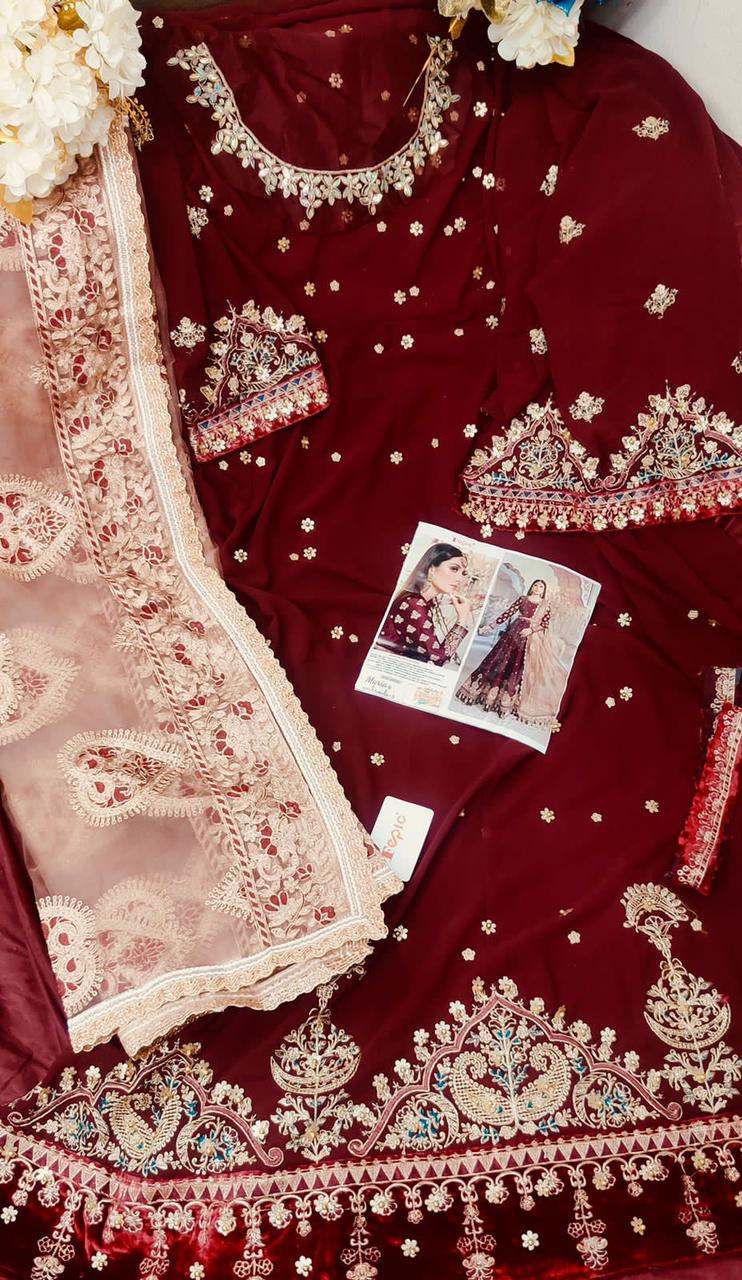 Fepic Maria B  Embroide Vol 3 Butterfly Net  Heavy  Embroiderd Salwar Kameez