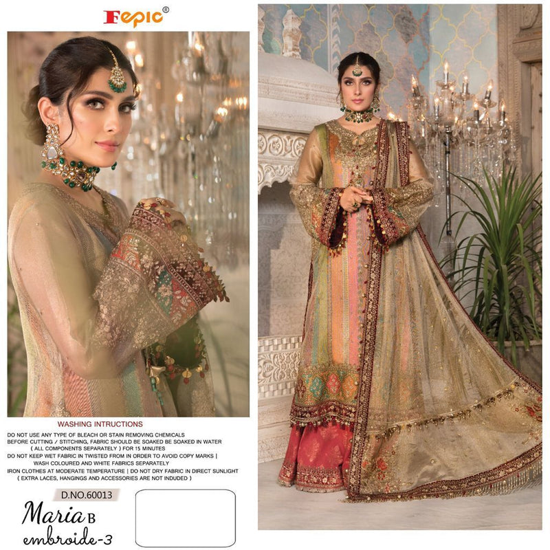 Fepic Maria B  Embroide Vol 3 Butterfly Net  Heavy  Embroiderd Salwar Kameez