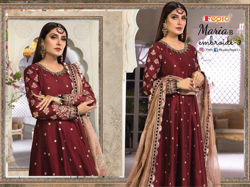 Fepic Maria B  Embroide Vol 3 Butterfly Net  Heavy  Embroiderd Salwar Kameez