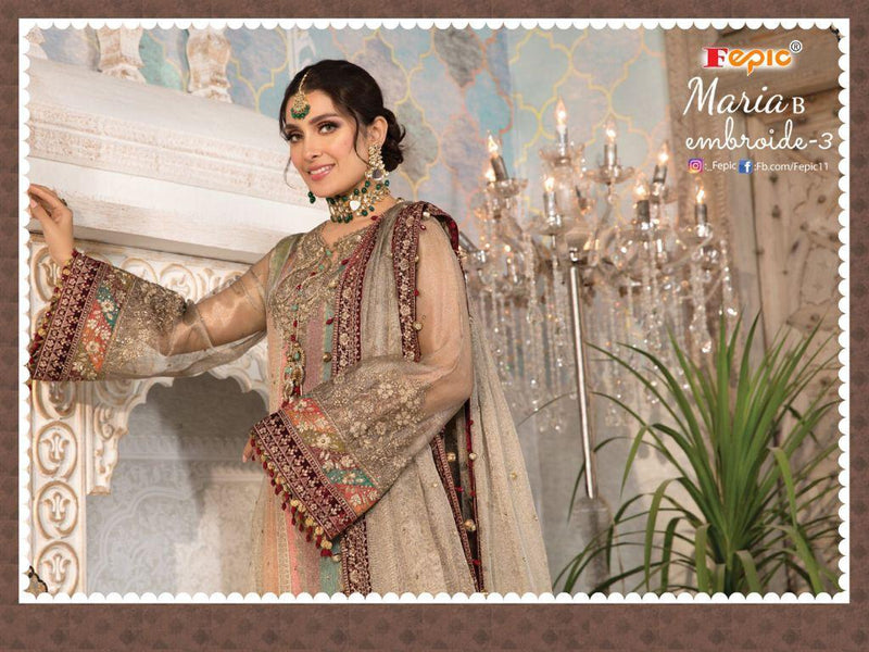 Fepic Maria B  Embroide Vol 3 Butterfly Net  Heavy  Embroiderd Salwar Kameez
