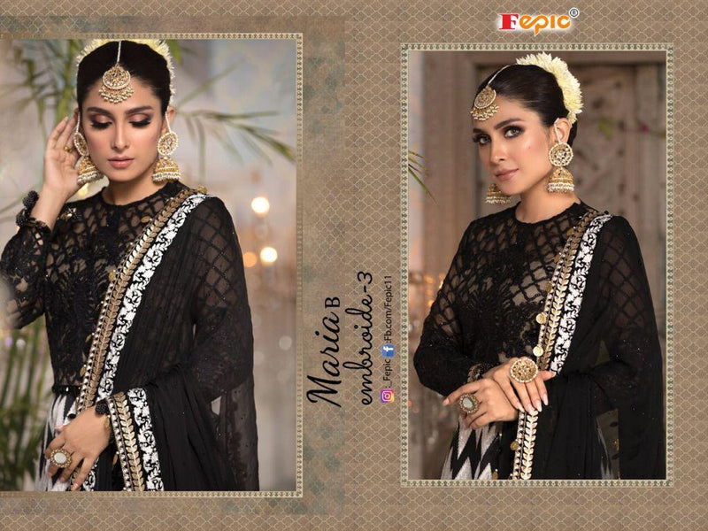 Fepic Maria B  Embroide Vol 3 Butterfly Net  Heavy  Embroiderd Salwar Kameez
