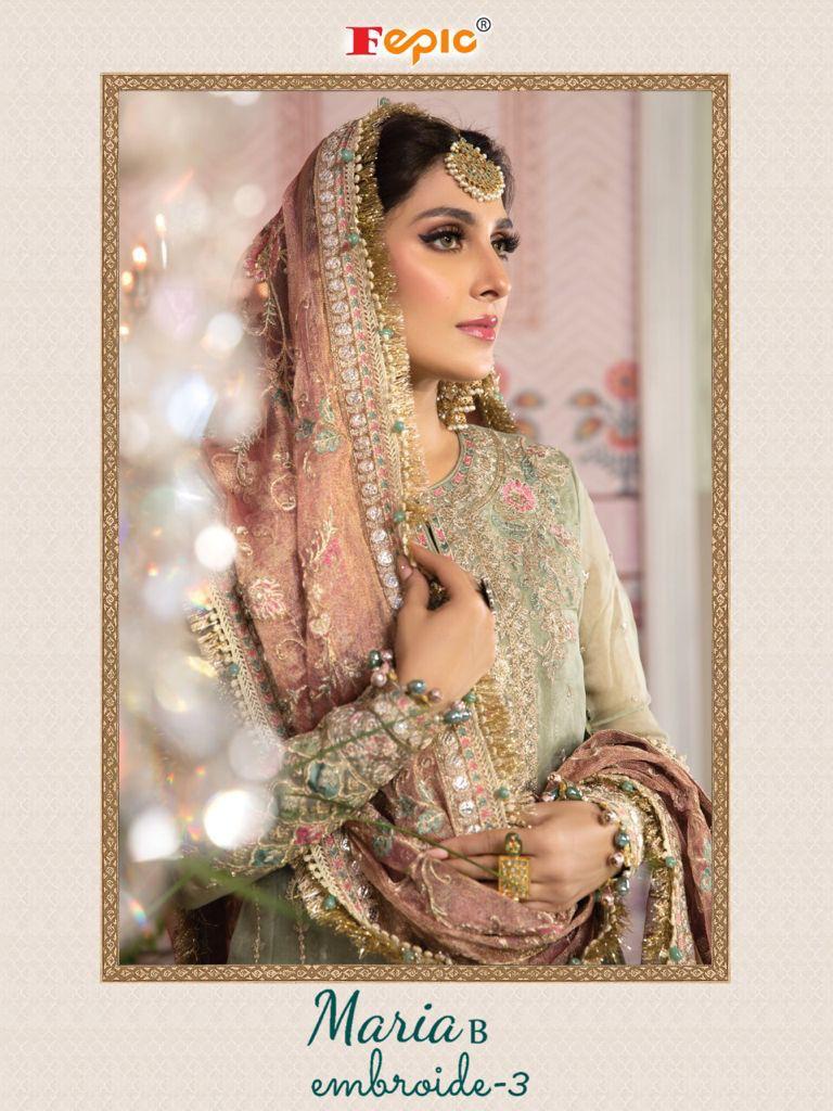 Fepic Maria B  Embroide Vol 3 Butterfly Net  Heavy  Embroiderd Salwar Kameez