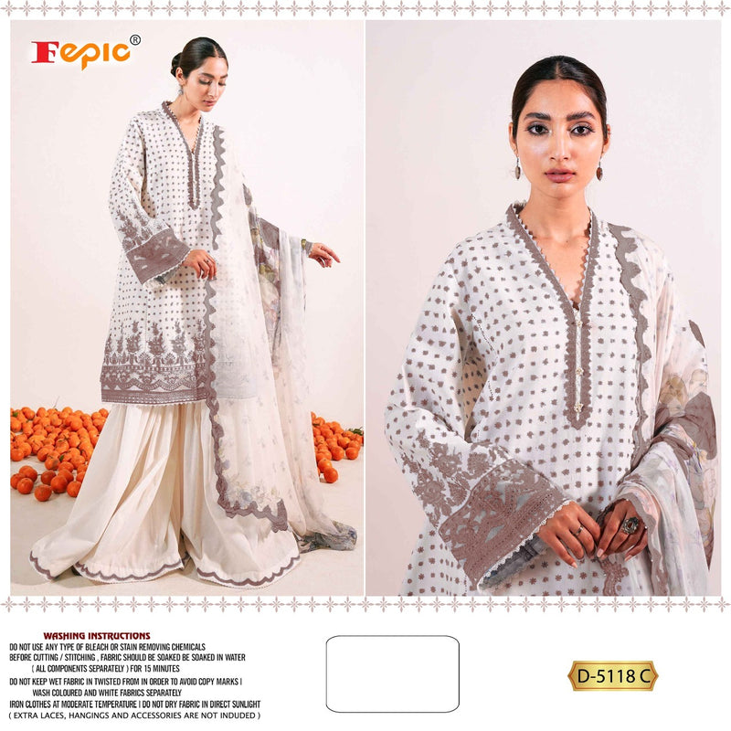 Fepic Rosemeen 5118 C Cotton With Embroidery Work Exclusive Casual Wear Pakistani Salwar Kameez