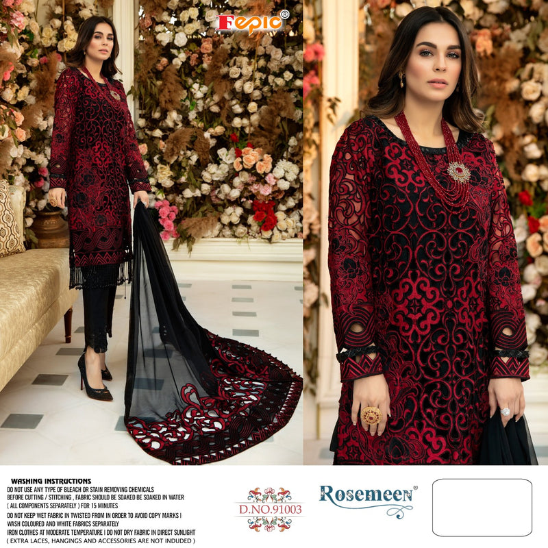 Fepic Rosemeen 91003 Embroidery Net Pearl Work Single Pakistani Suits