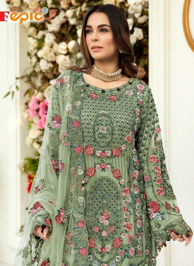 Fepic Rosemeen 91004 F Net Heavy EMbroidered Exclusive Wedding Wear Salwar Suits