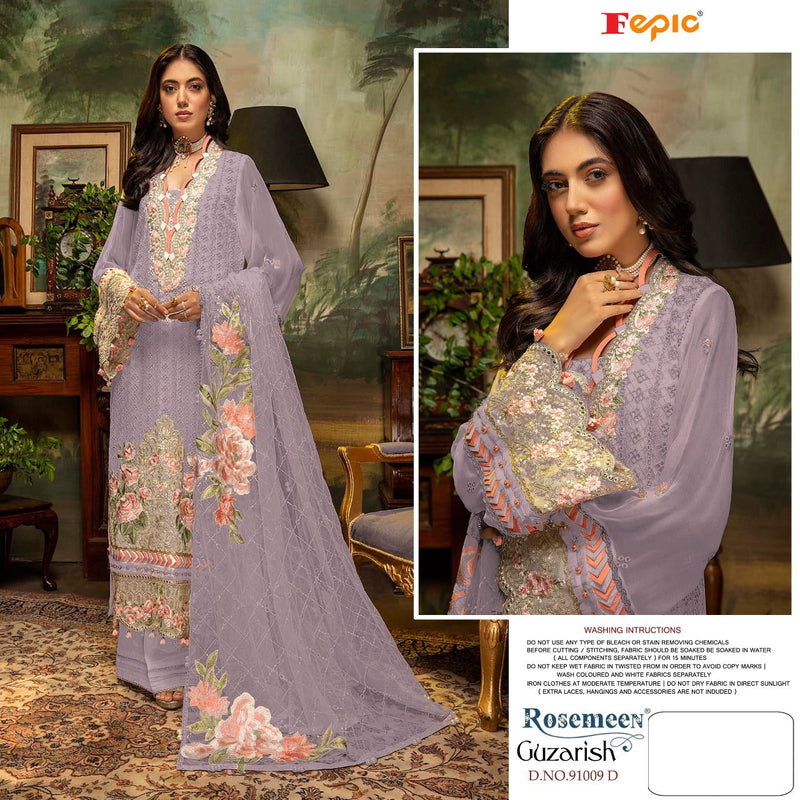Fepic Rosemeen 91009 D Faux Georgette Embroidered Pakistani Suit