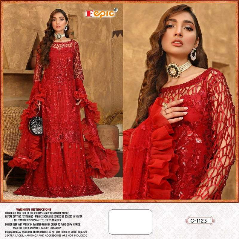 Fepic Rosemeen C 1123 Net With Embroidery Work Exclusive Designer Single Collection Salwar Kameez