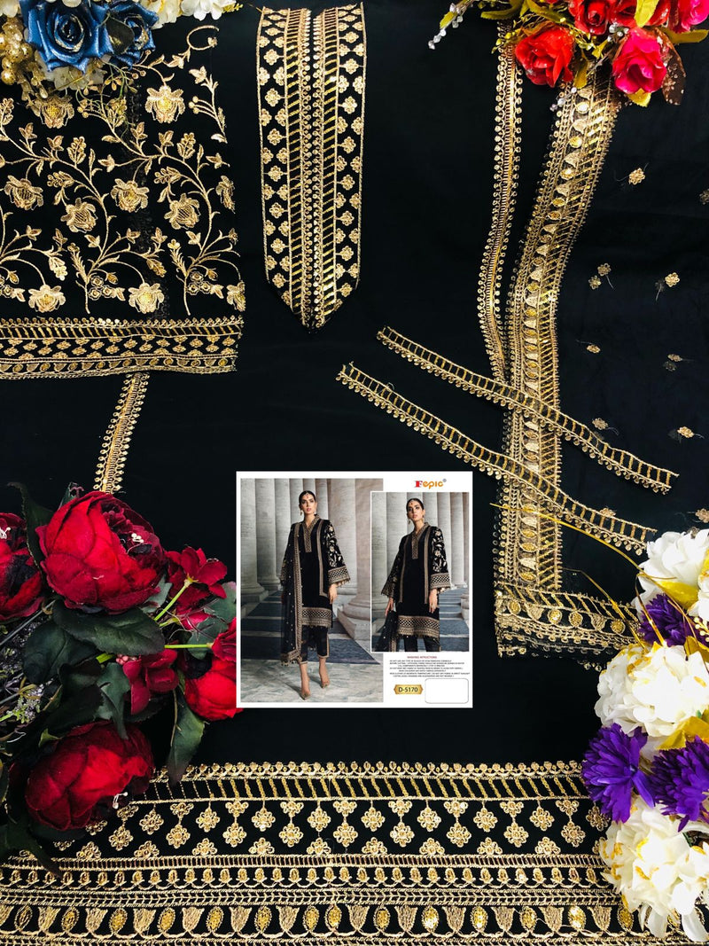 Fepic Rosemeen D 5170 Faux Georgette Embroiderd Exclusive Wear Pakistani Suit
