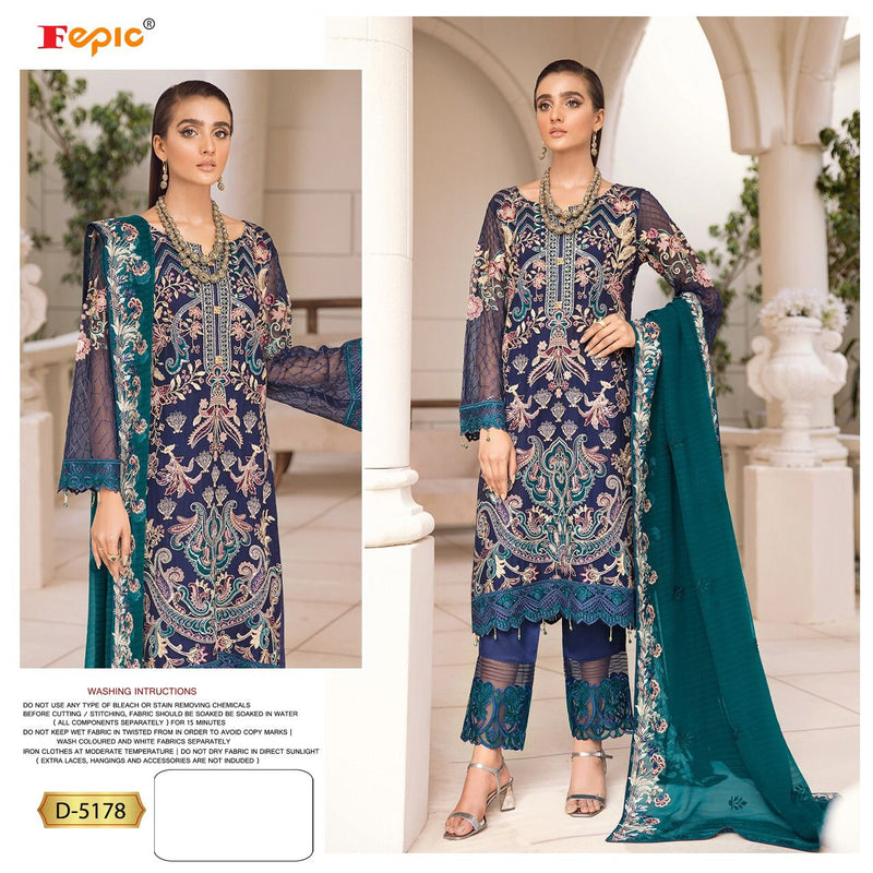 Fepic Rosemeen D 5178 Georgette Embroidered Handwork Salwar Kameez