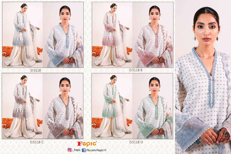 Fepic Rosemeen D No 5118 Cotton With Embroidery Work Exclusive Fancy Casual Wear Pakistani Salwar Kameez