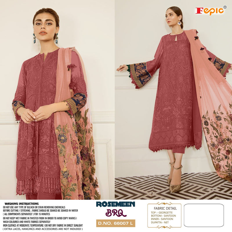 Fepic Rosemeen D No 66007 L Georgette With Embroidery Work Classic Look Salwar Suits
