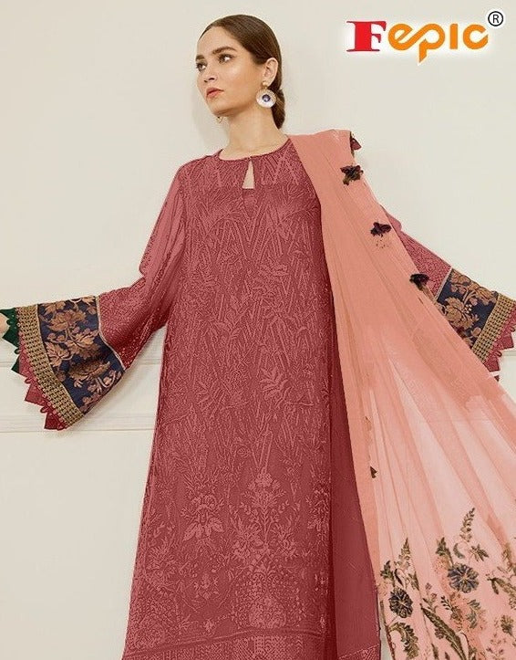 Fepic Rosemeen D No 66007 L Georgette With Embroidery Work Classic Look Salwar Suits