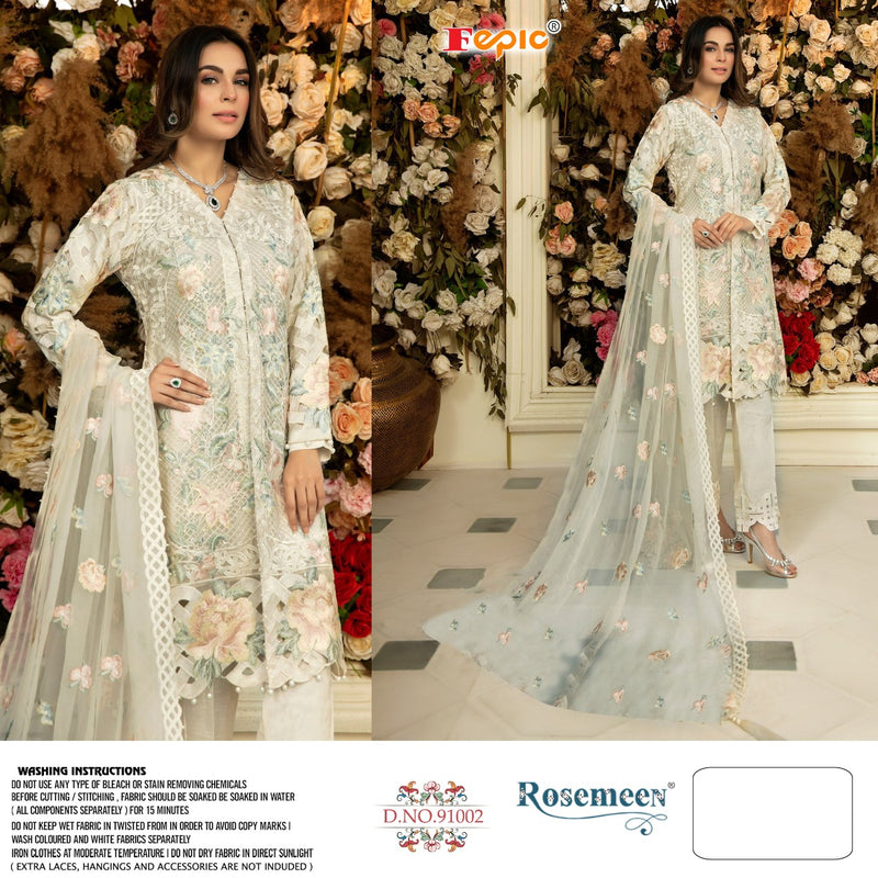 Fepic Rosemeen D No 91002 Orgazna Embroidery Work With Heavy Hand Work Salwar Suit