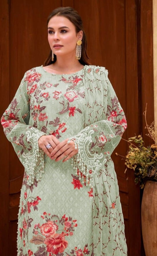 Fepic Rosemeen D No 91007 Georgette Embroidered Pakistani Style Salwaar Suits